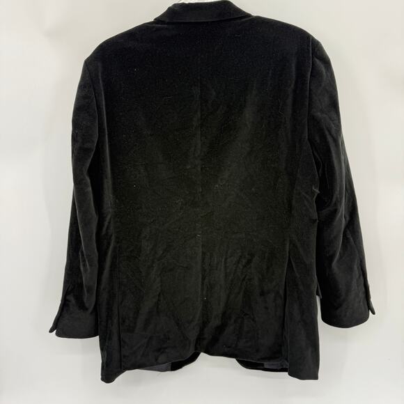 SAMUEL WINDSOR Mens Velvet Single Button Blazer Size 38S Black Regent Jacket - Picture 4 of 11